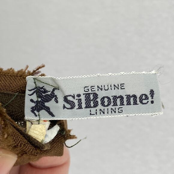 BONWIT TELLER Dress S Brenner Couture Canvas Midi Shift Brown Vintage - Picture 10 of 16